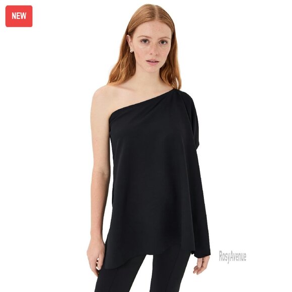 One Shoulder Caftan Top - Mid-Weight Scuba Jersey - Asymmetrical Raw Hem